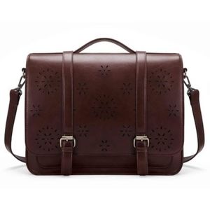 Dark Vegan Leather Book Bag